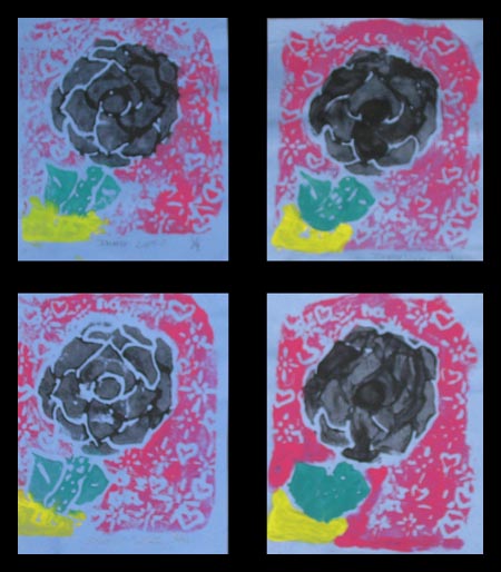 series of 4 relief prints