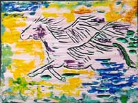 Pegasus encaustic student artwork